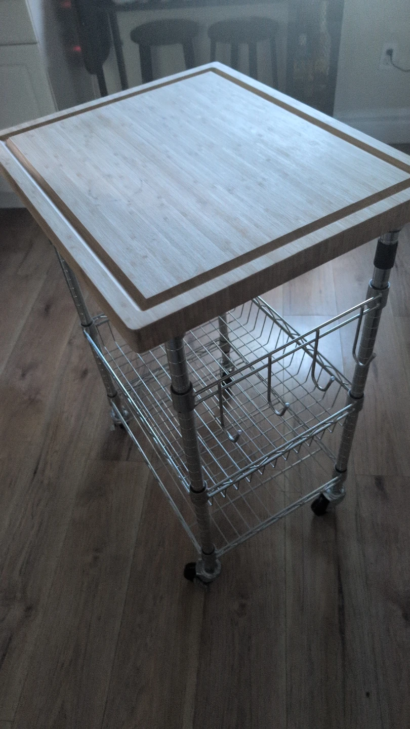Kitchen Utility Cart with Bamboo Top - photo 2