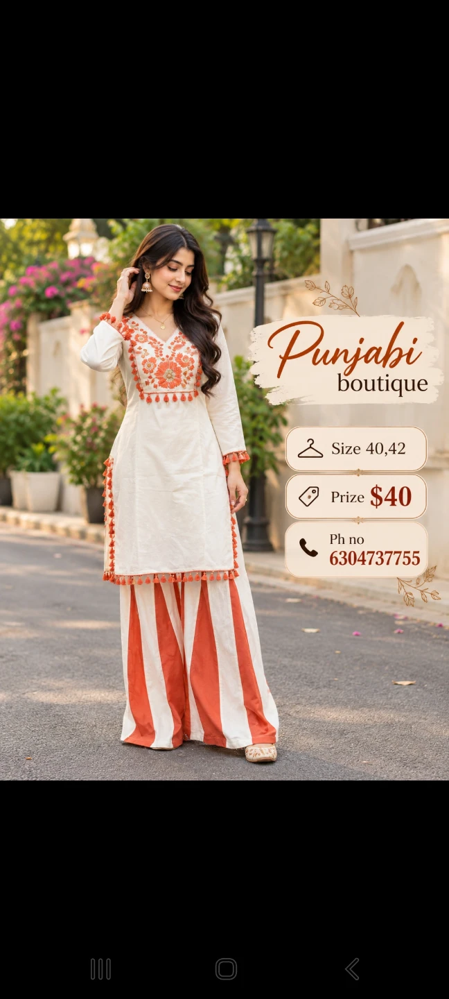 Punjabi Boutique Embroidered Suit Set