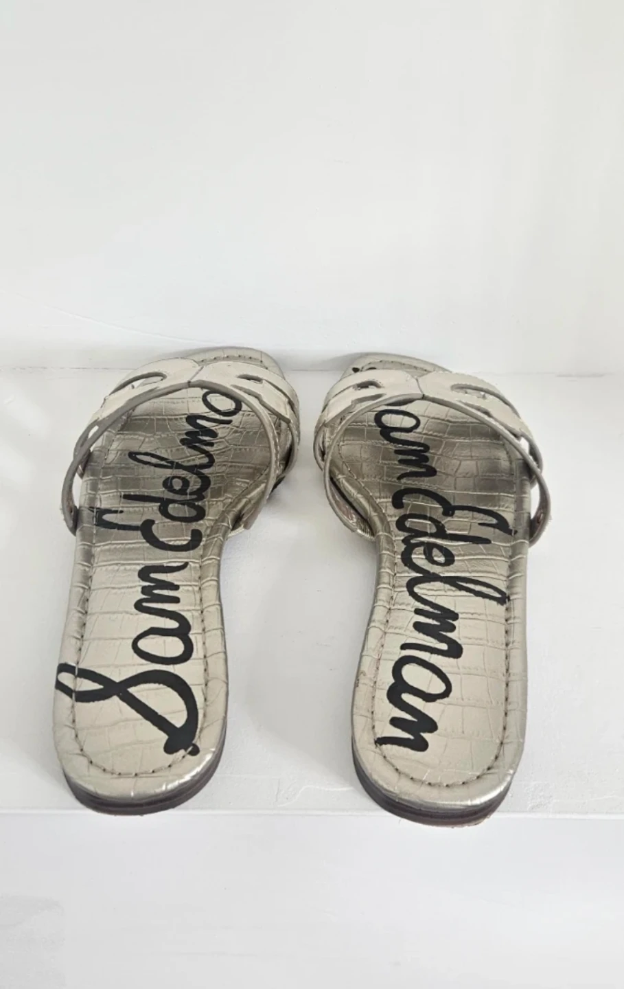 Sam Edelman Bay Gold Faux Leather Slide Sandals Women's Size 7.5 - photo 3