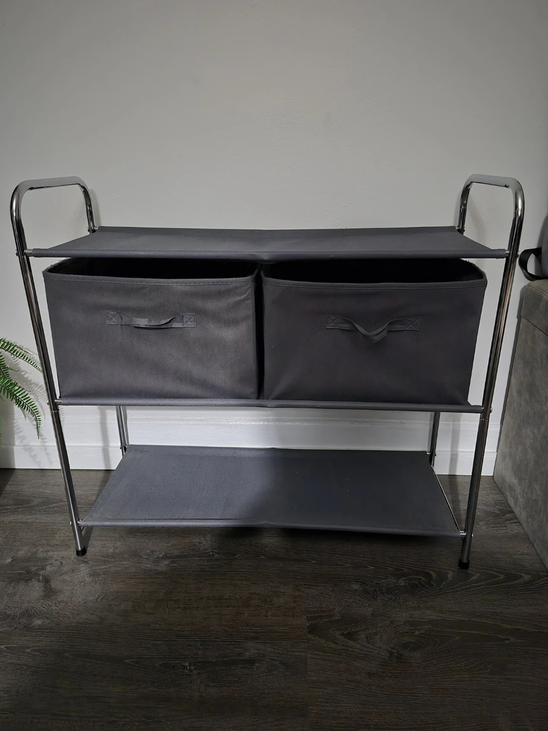 Storage Organizer with Two Fabric Bins