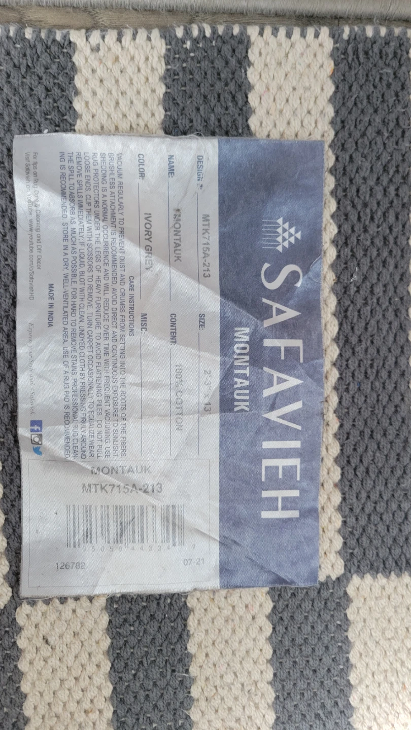 Safavieh Montauk Ivory Grey Striped Rug - photo 5