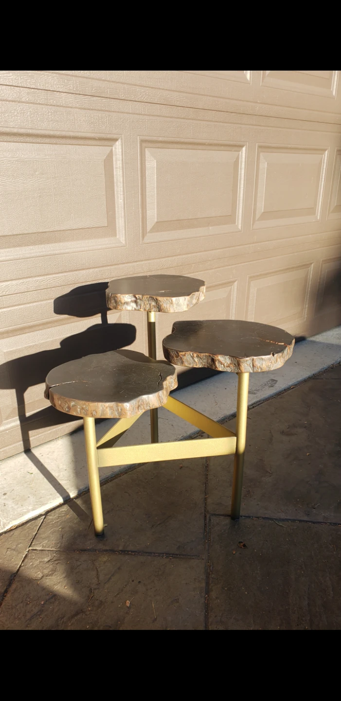 Three-Tiered Live Edge Side Table