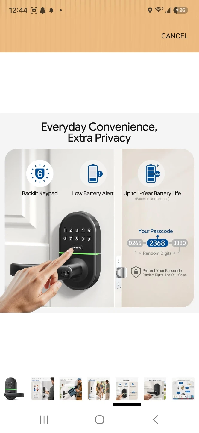 Nicedigi Keypad Door Lock with Handle - photo 4