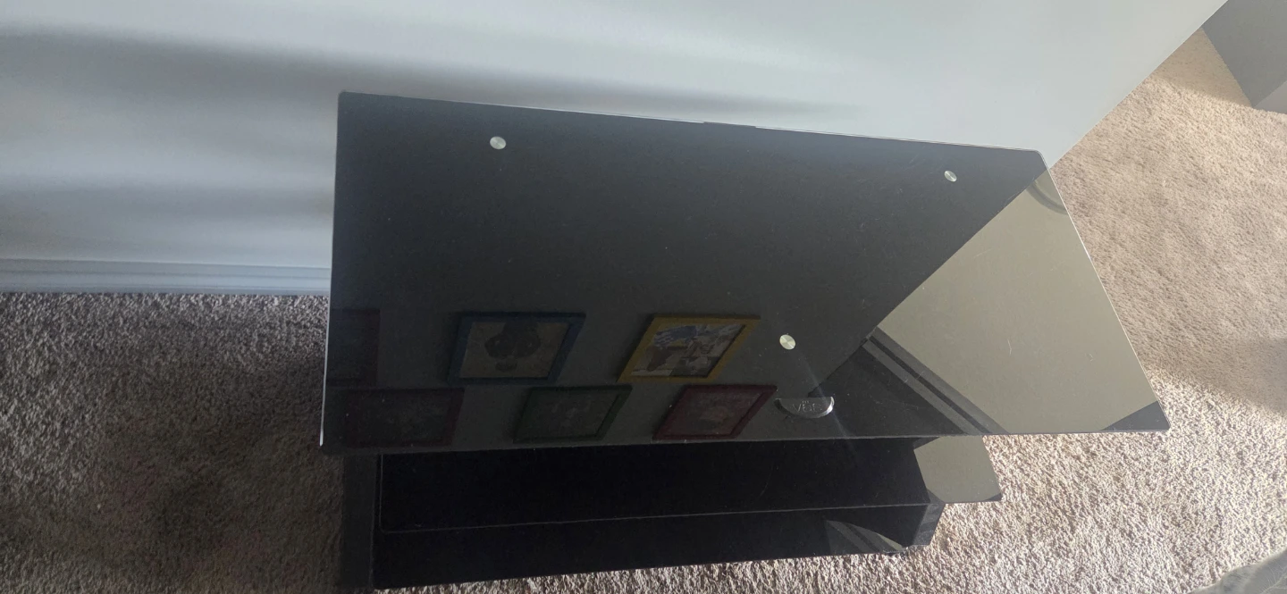 Black glass TV Stand