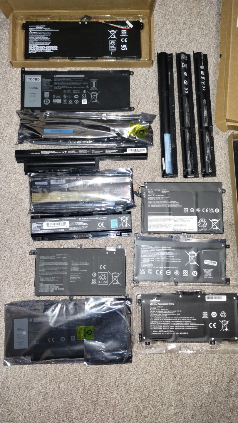 Assorted Replacement Laptop Batteries
