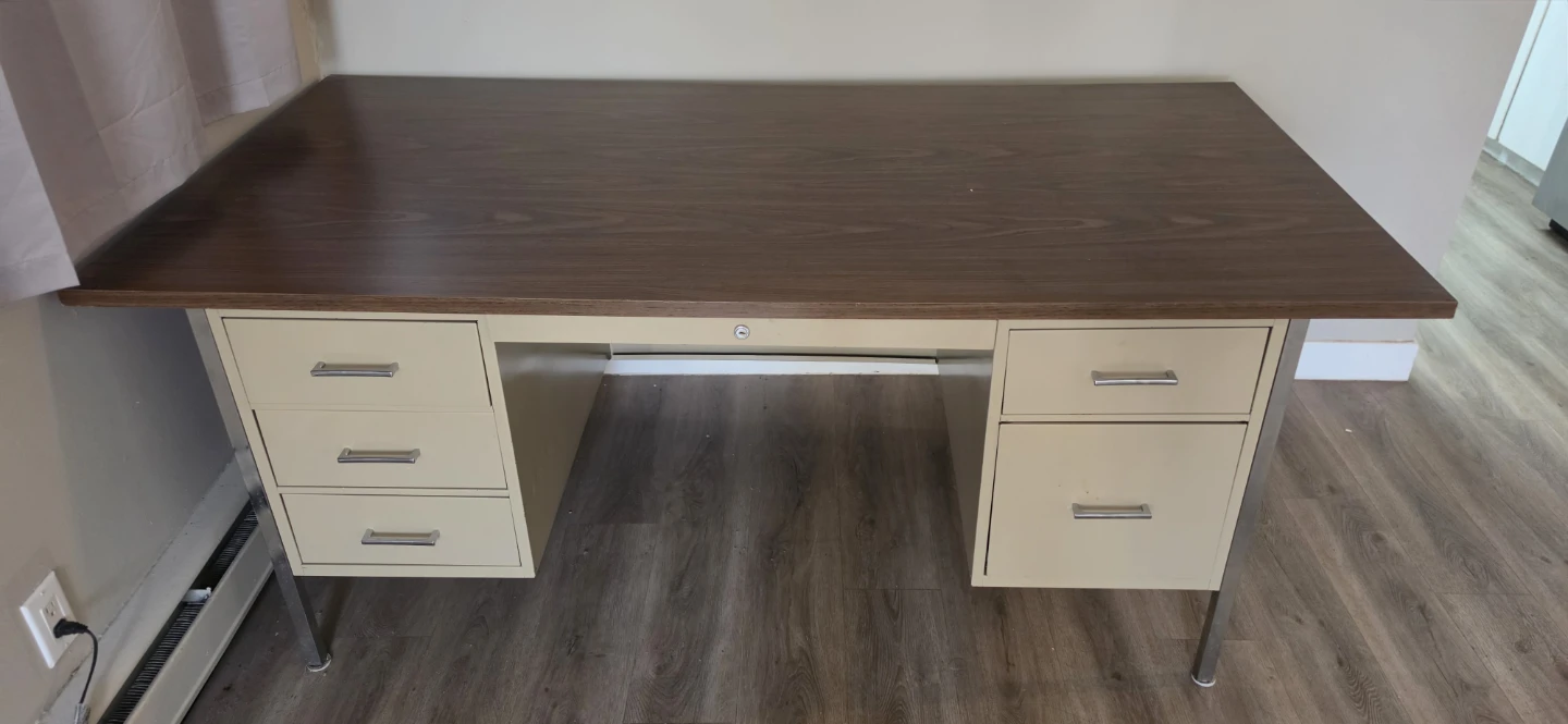 Vintage Metal Office Desk