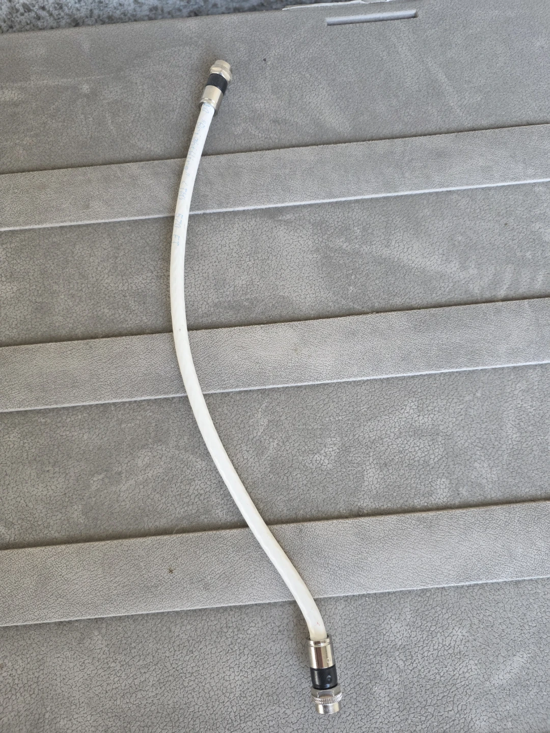 White coaxial cable with connectors