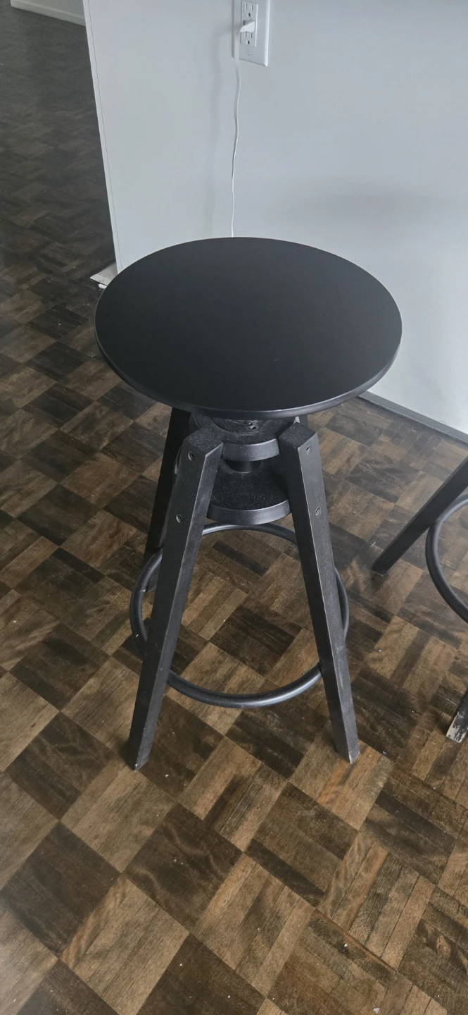 Two Black Adjustable Bar Stools - photo 2