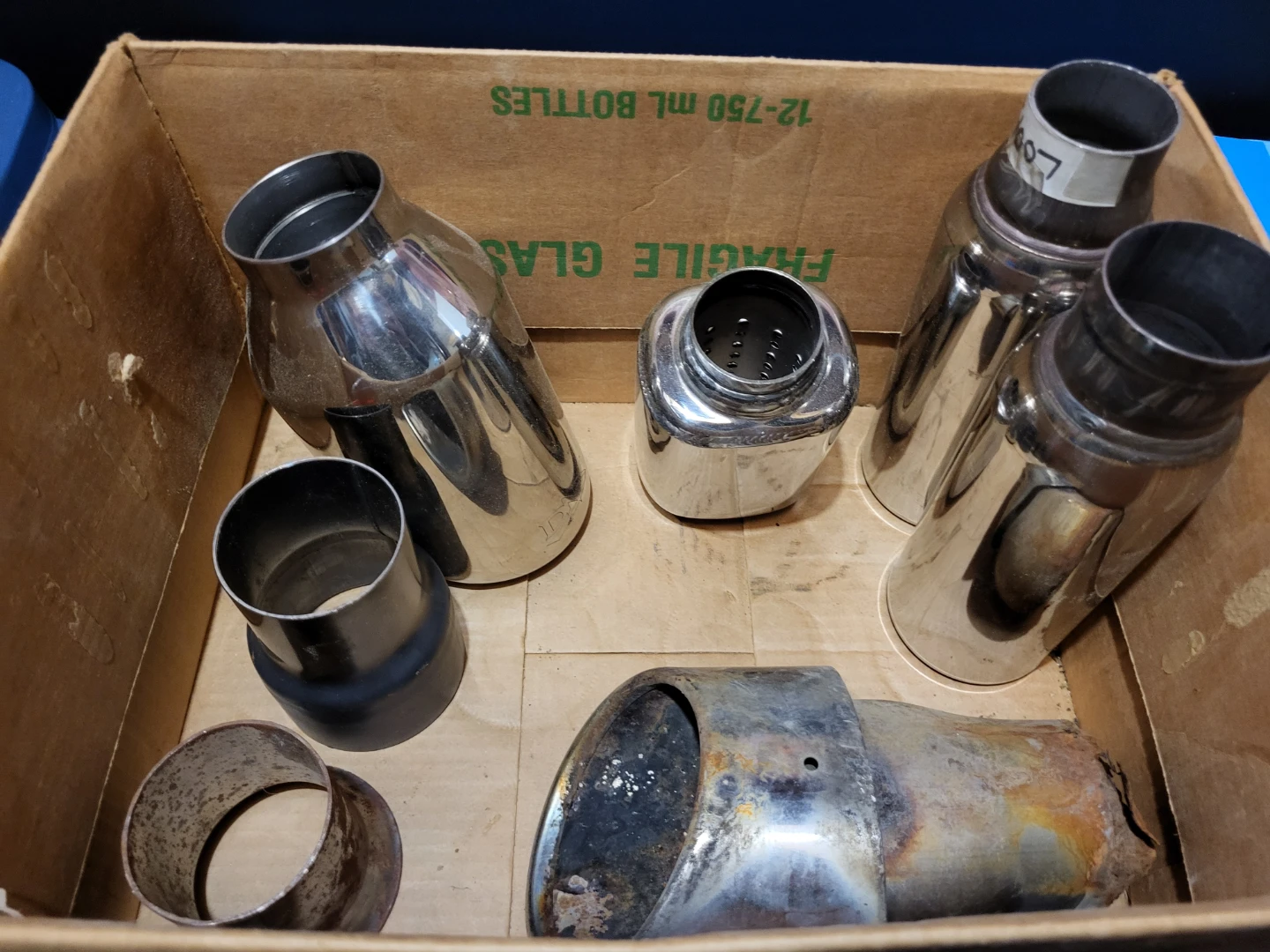 Assorted Motorcycle Chrome Exhaust Tip Lot