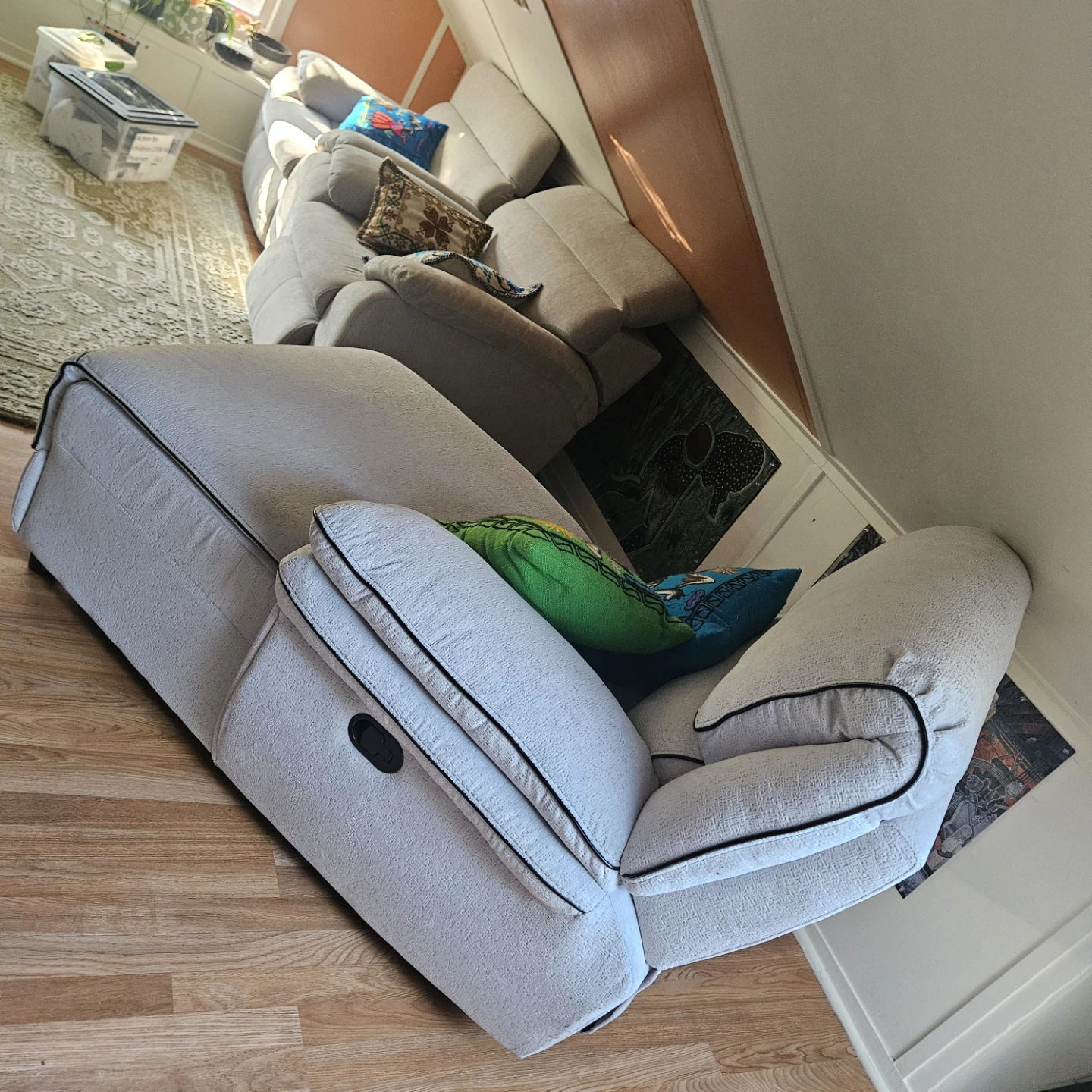 Light Gray Reclining Sofa