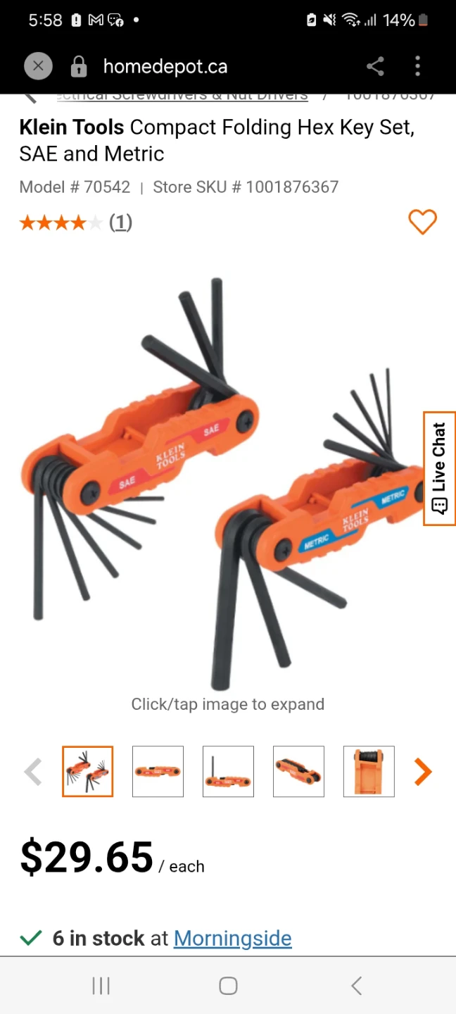 Klein Tools Compact Folding Hex Key Set, SAE and Metric - photo 2