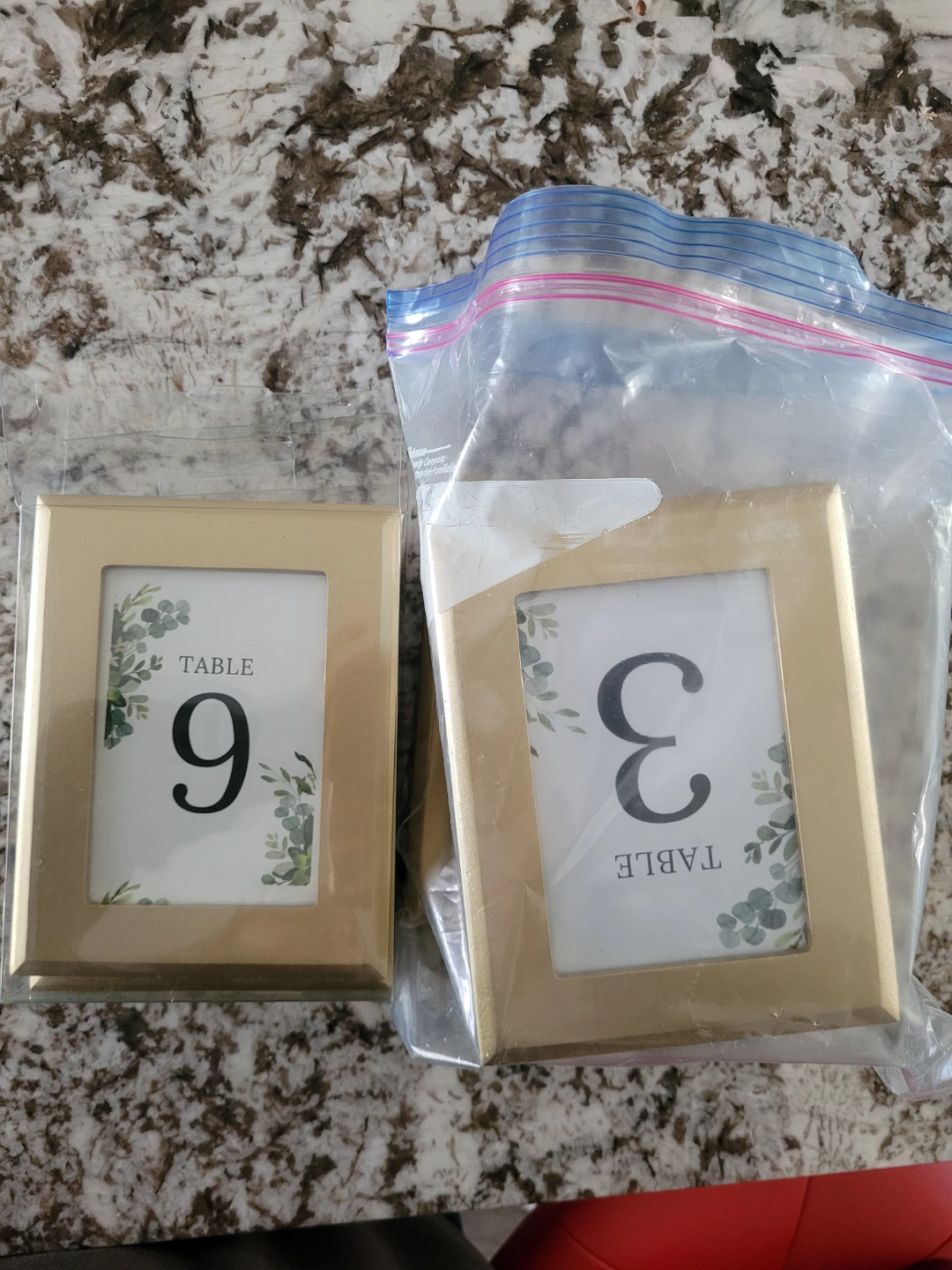 Gold Table Number Frames (3.5 x5)