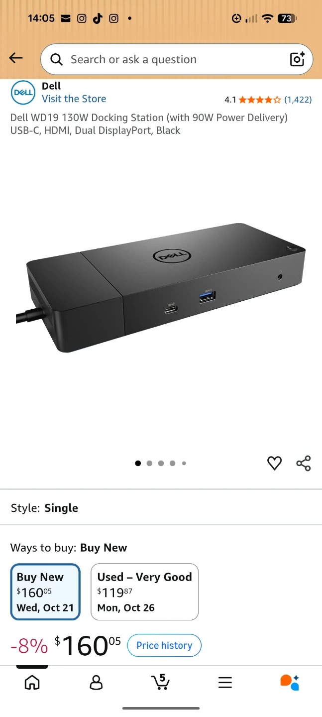 Dell WD19 130W Docking Station - photo 2