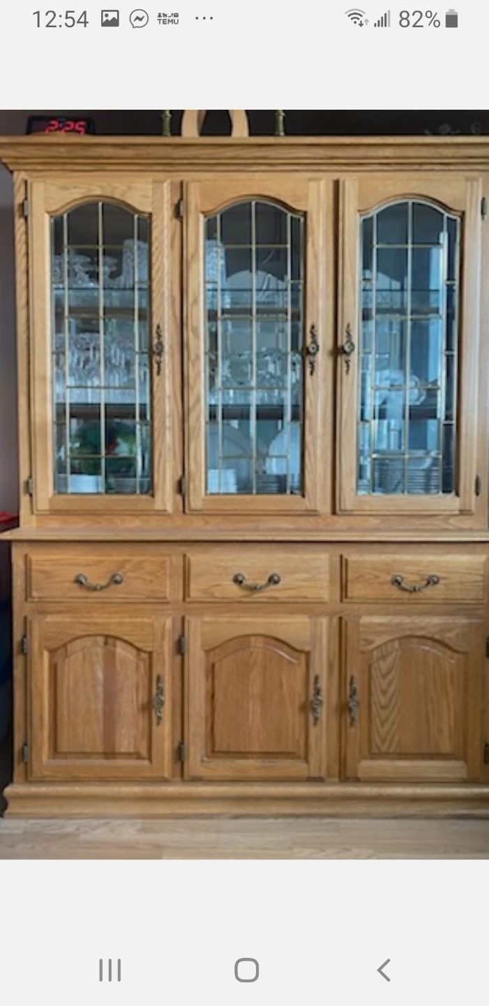 Bent Wood Oak Hutch and Buffet