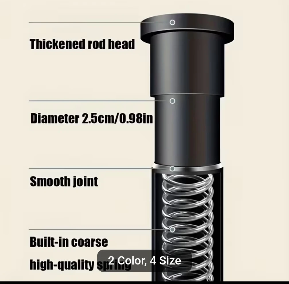 No-Drill Black Telescopic Tension Rod - photo 5