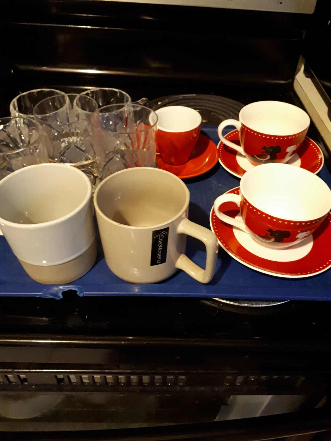 Assorted Mugs and Crystal Glasses Set