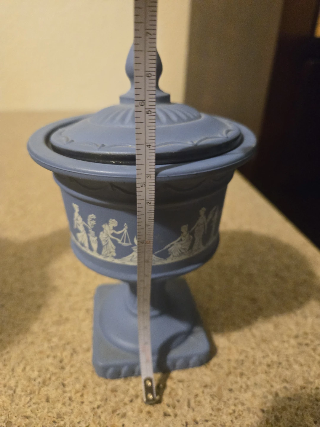 Wedgwood Blue Jasperware Covered Urn by Avon - photo 2