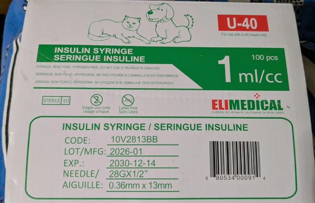 EliMedical U-40 Insulin Syringes 1ml 100 Pack