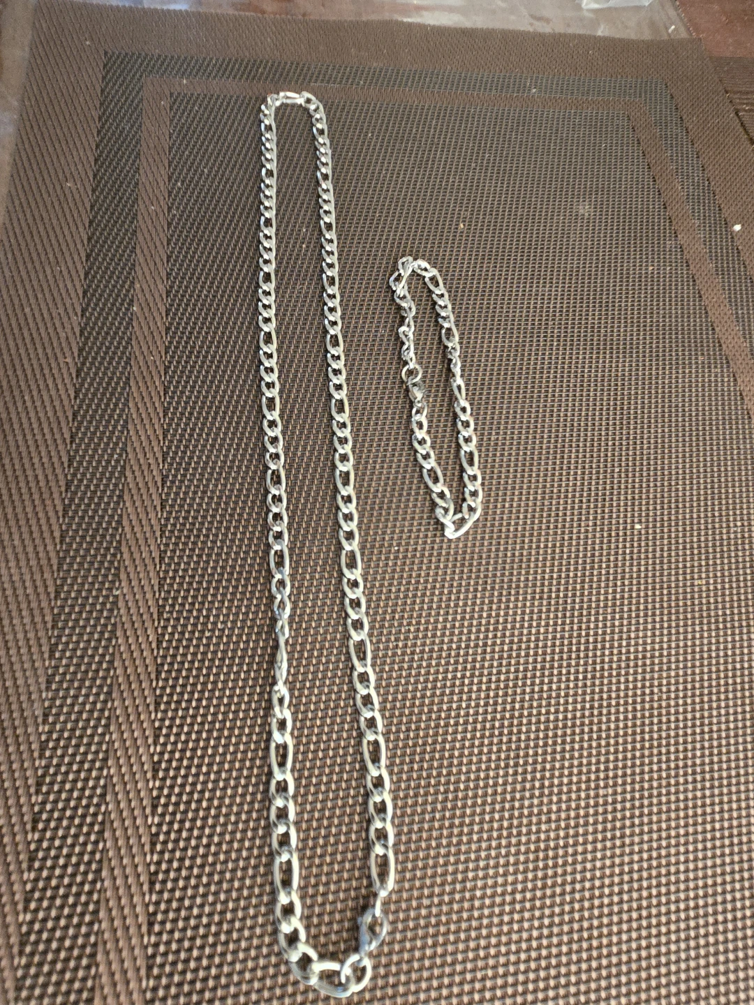 Silver-Tone Chain Necklace and Bracelet Set