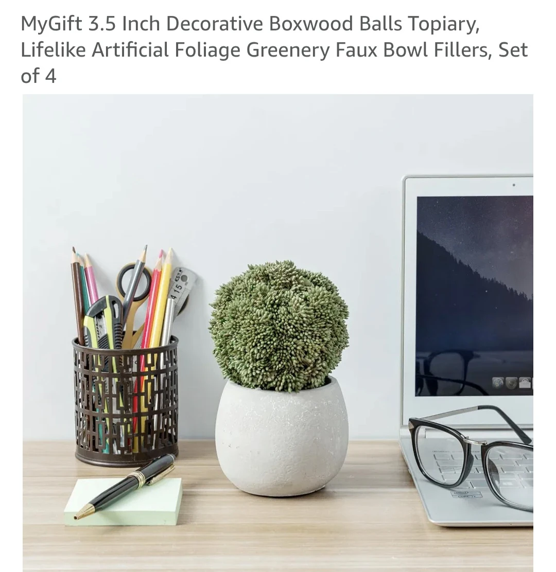 MyGift Decorative Boxwood Ball Topiary Set of 4 - photo 5