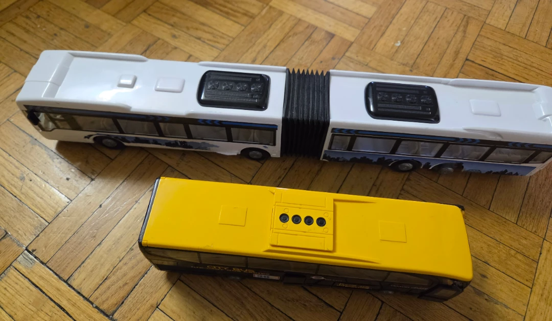 Set of Two City Bus Toy Models