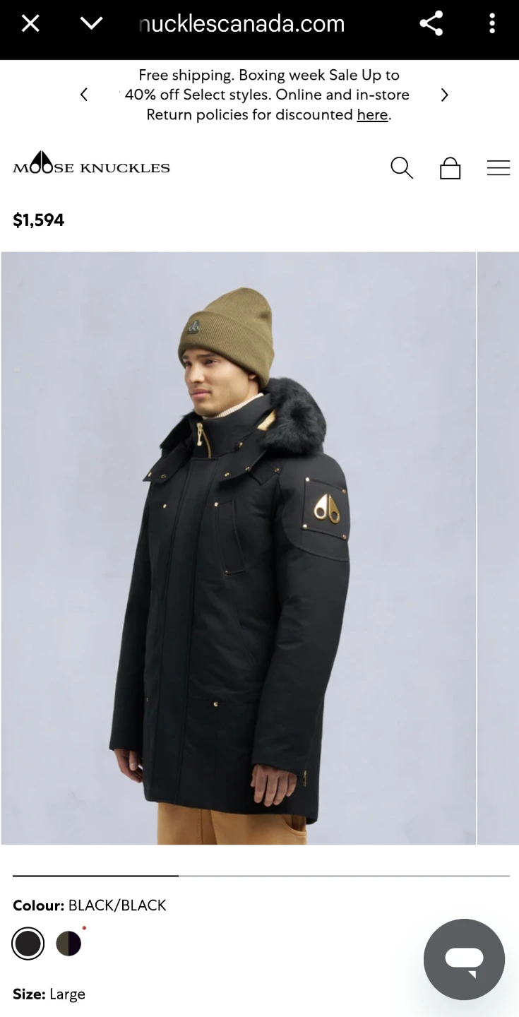 Moose Knuckles Stag Lake Down Parka Gold Series