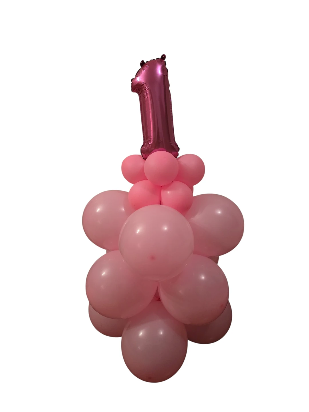 Pink Number One Balloon tower