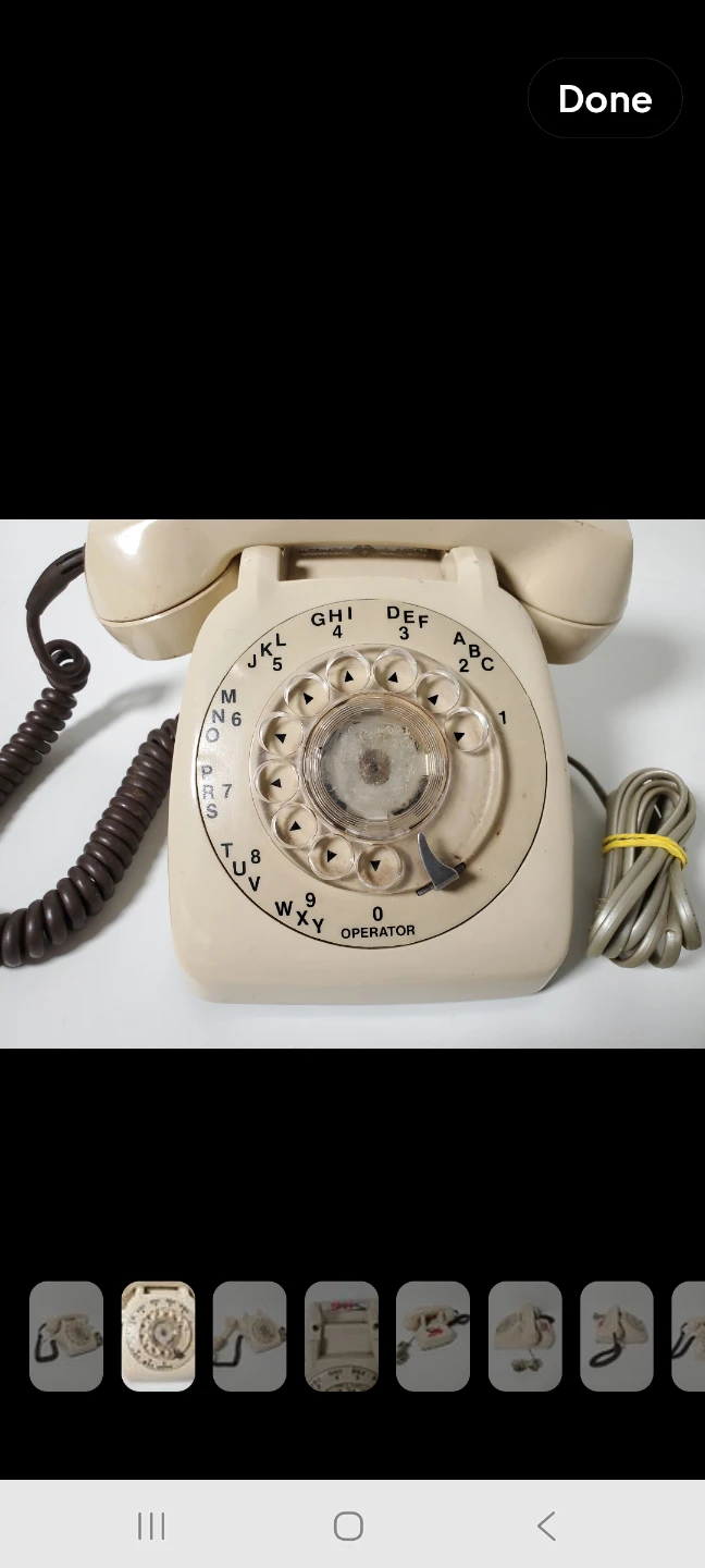 Vintage Beige Rotary Dial Telephone