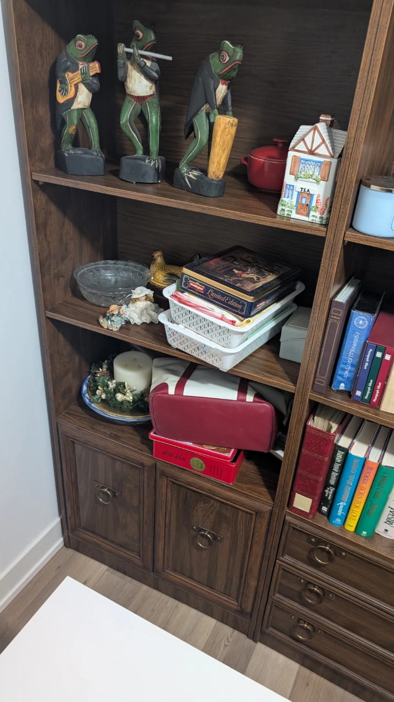 Dark Wood Bookshelf with Bottom Drawers - photo 5