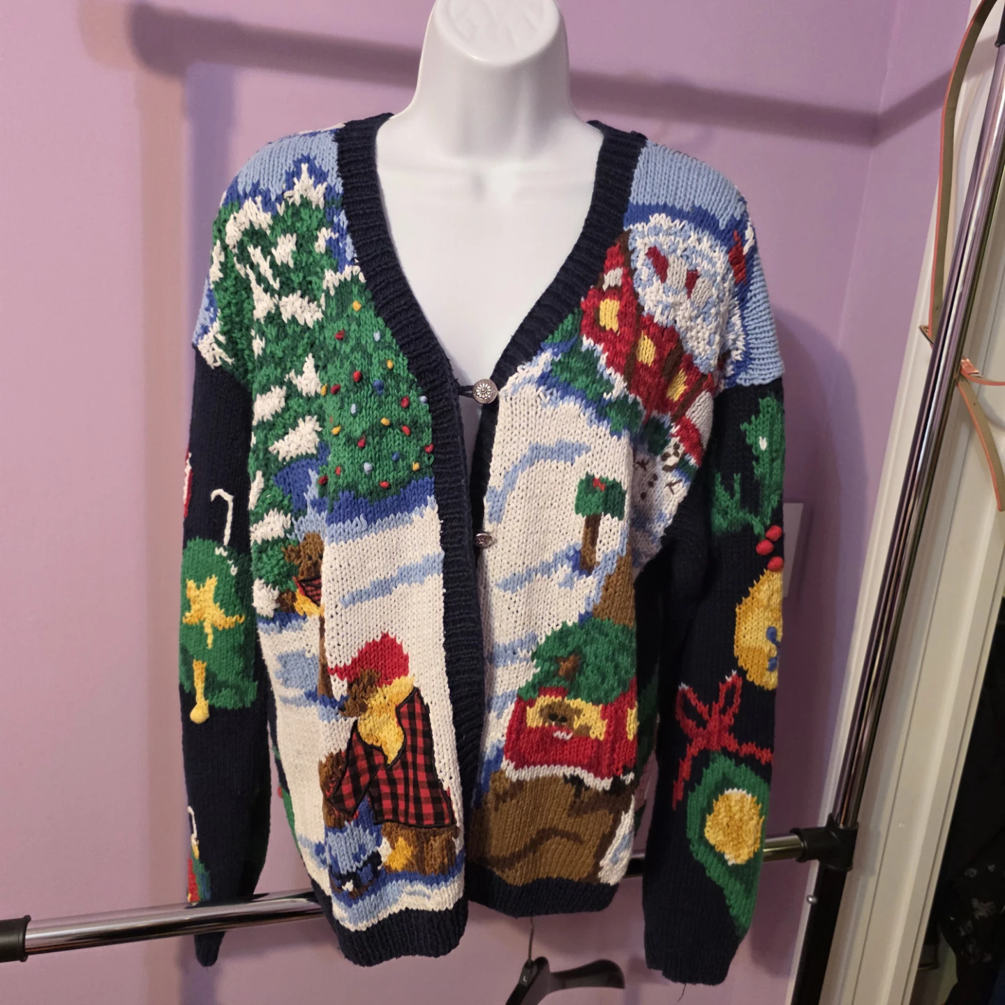 Eagle's Eye Vintage Christmas Cardigan L