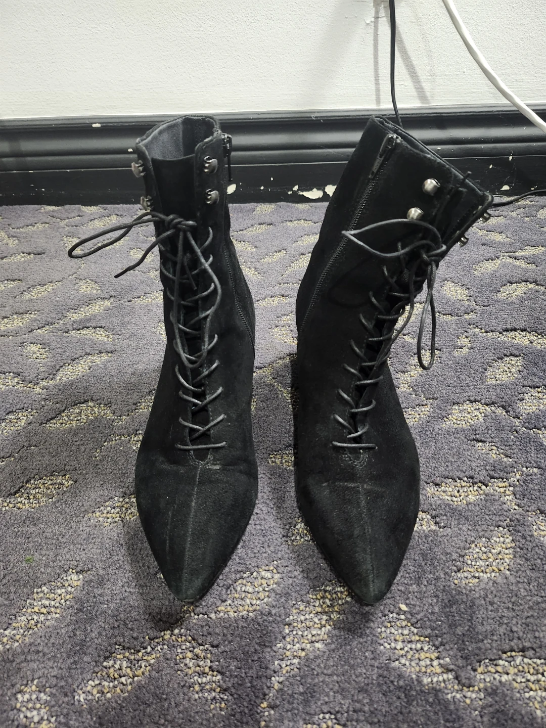 Vagabond Black Suede Lace-Up Ankle Boots - photo 2