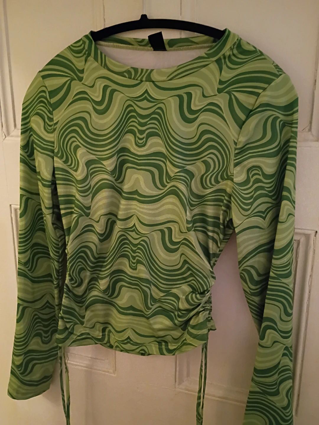 Green Swirl Print Long Sleeve Top and matching skirt