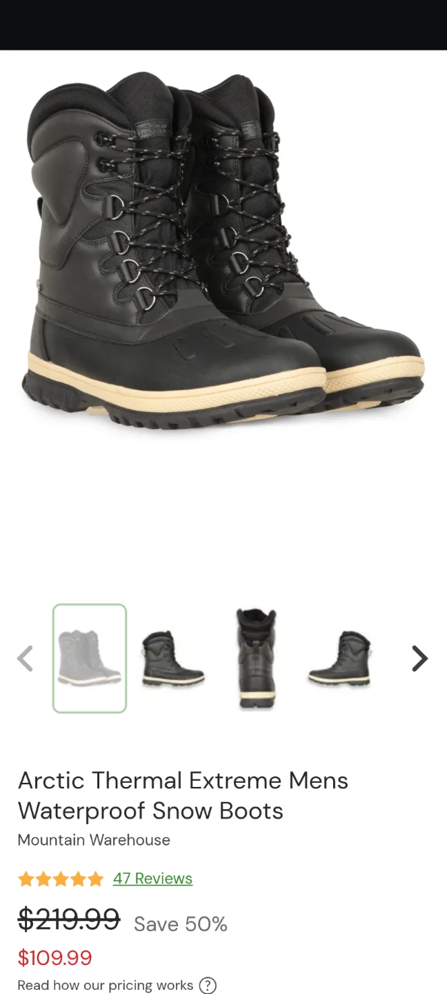 Mountain Warehouse Arctic Thermal Extreme Boots - US 11