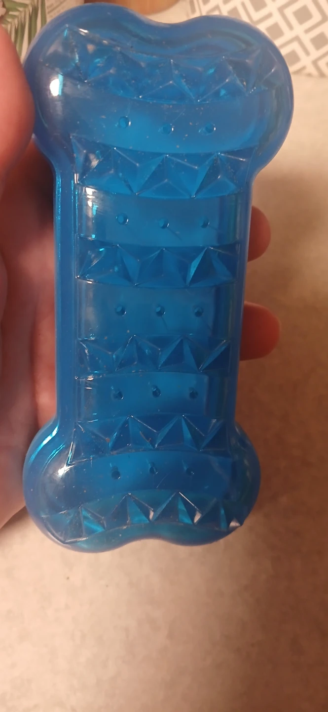 Blue Rubber Dog Chew Toy Bone - photo 3