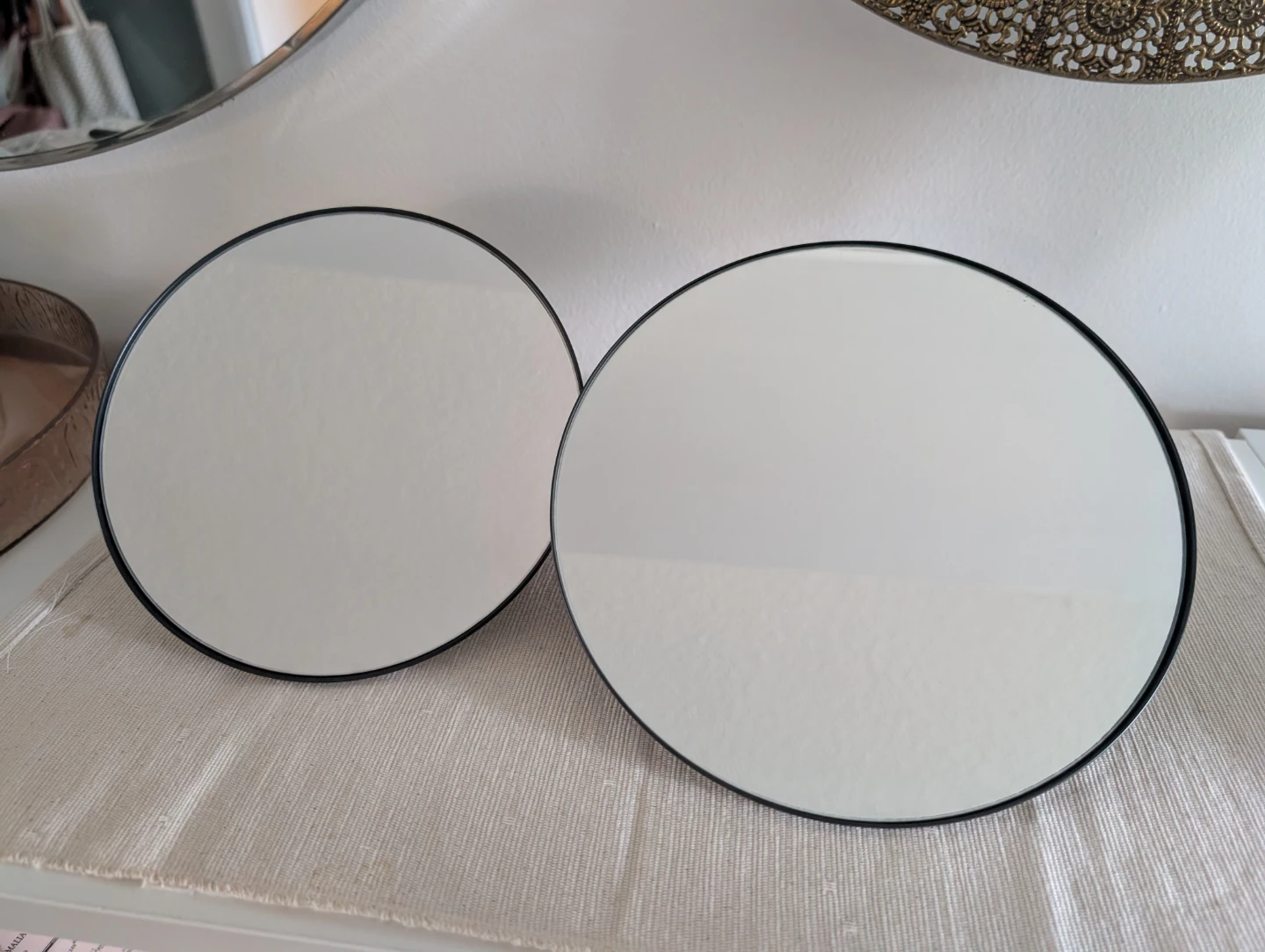 Two IKEA PLOMBO Black Mirrors