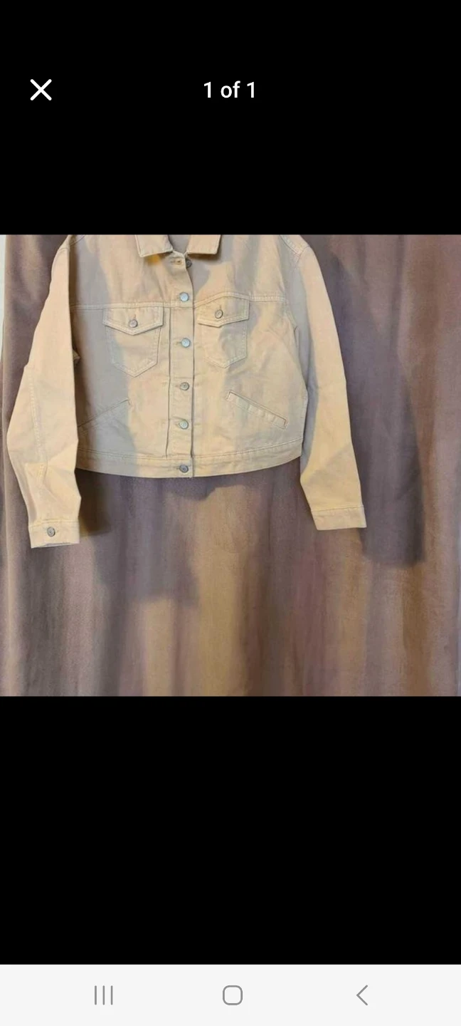 Tan Cotton Denim Jacket size L