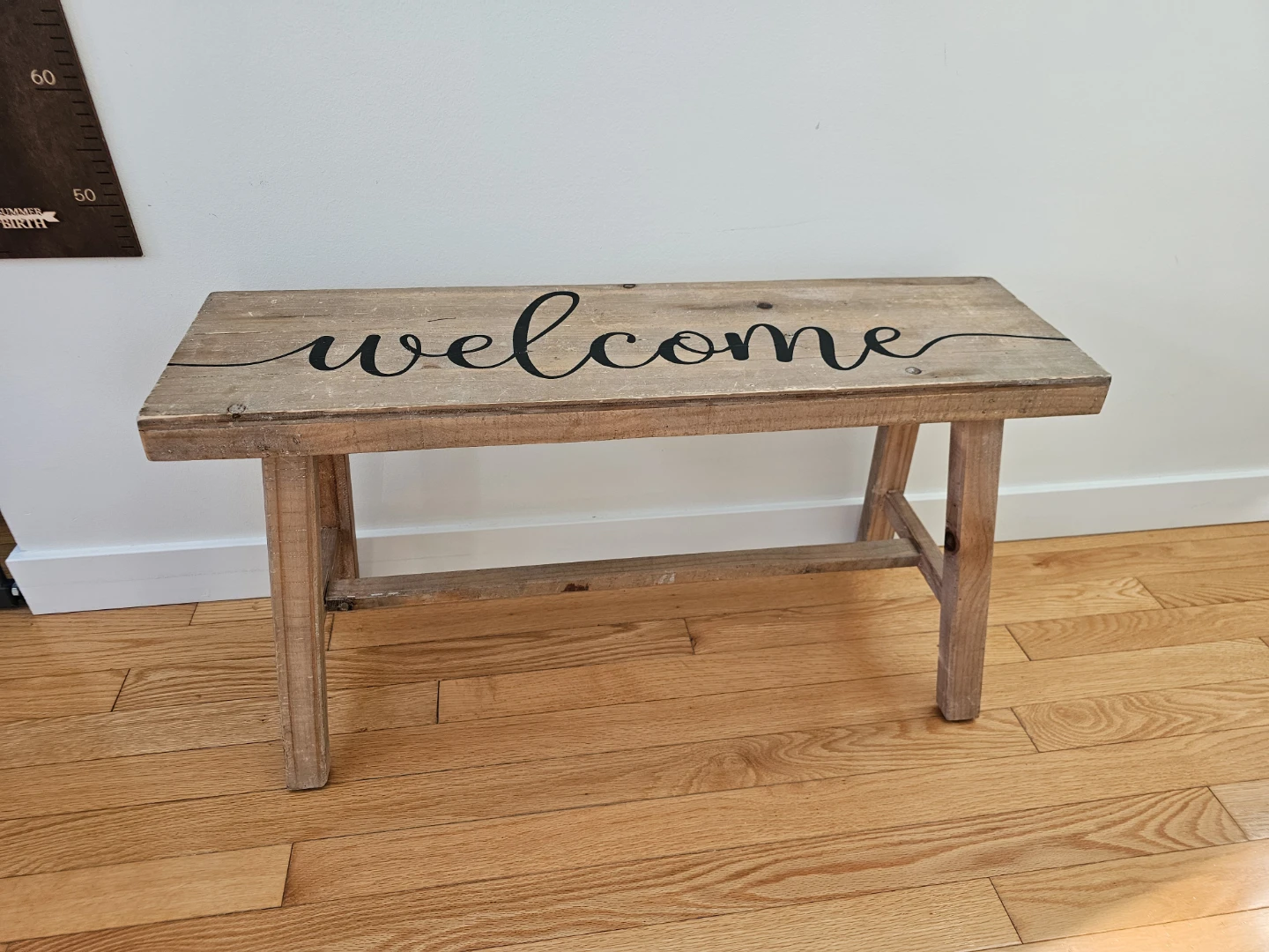 Rustic Wood Welcome Bench - photo 2