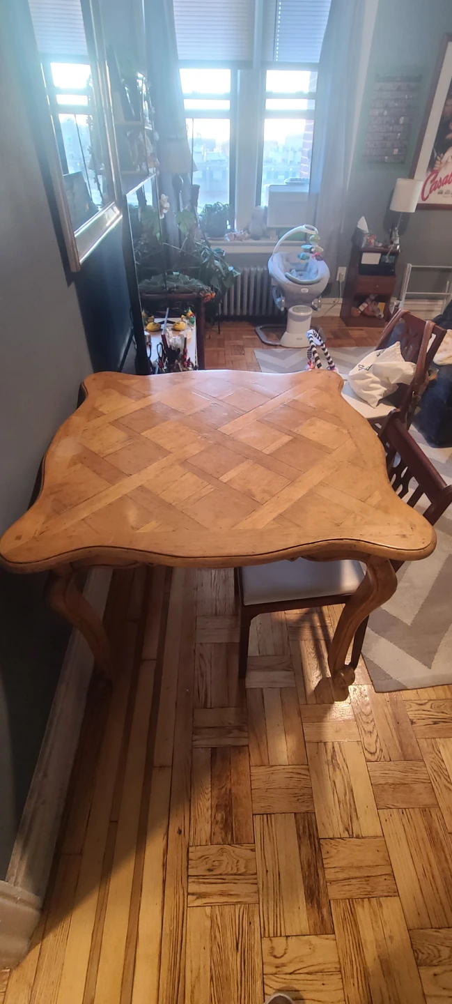 Wooden Dining Table with Parquet Top - photo 2