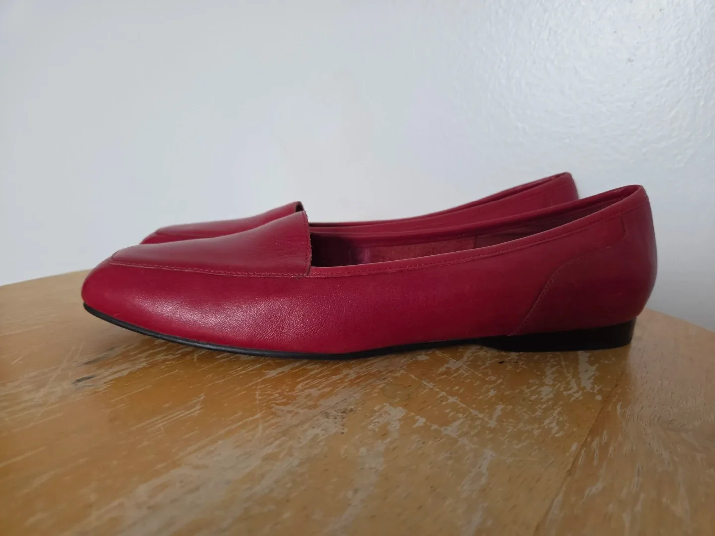Enzo Angiolini Red Leather Loafers Size 8N - photo 2