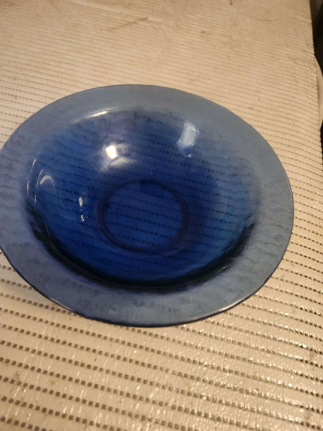 Blue Glass Serving Bowl