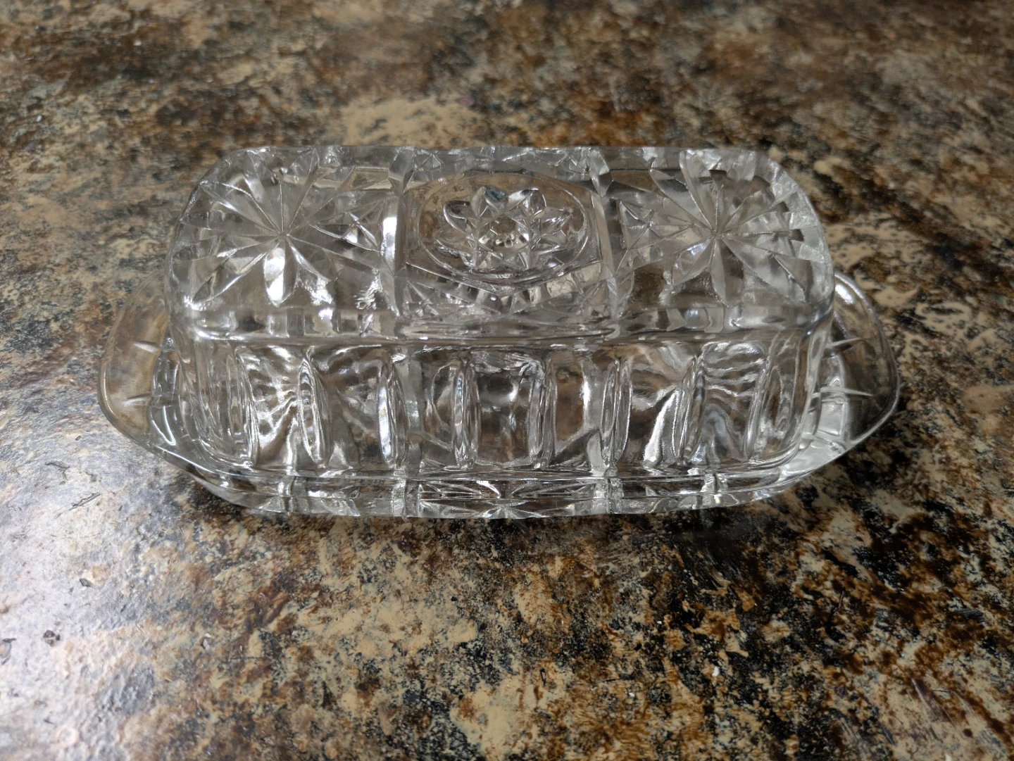 Vintage Crystal Butter Dish