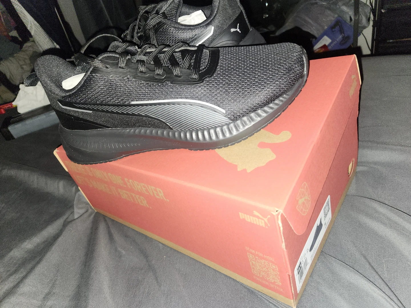 Puma All-Black Running Shoes Size 10.5 - photo 3