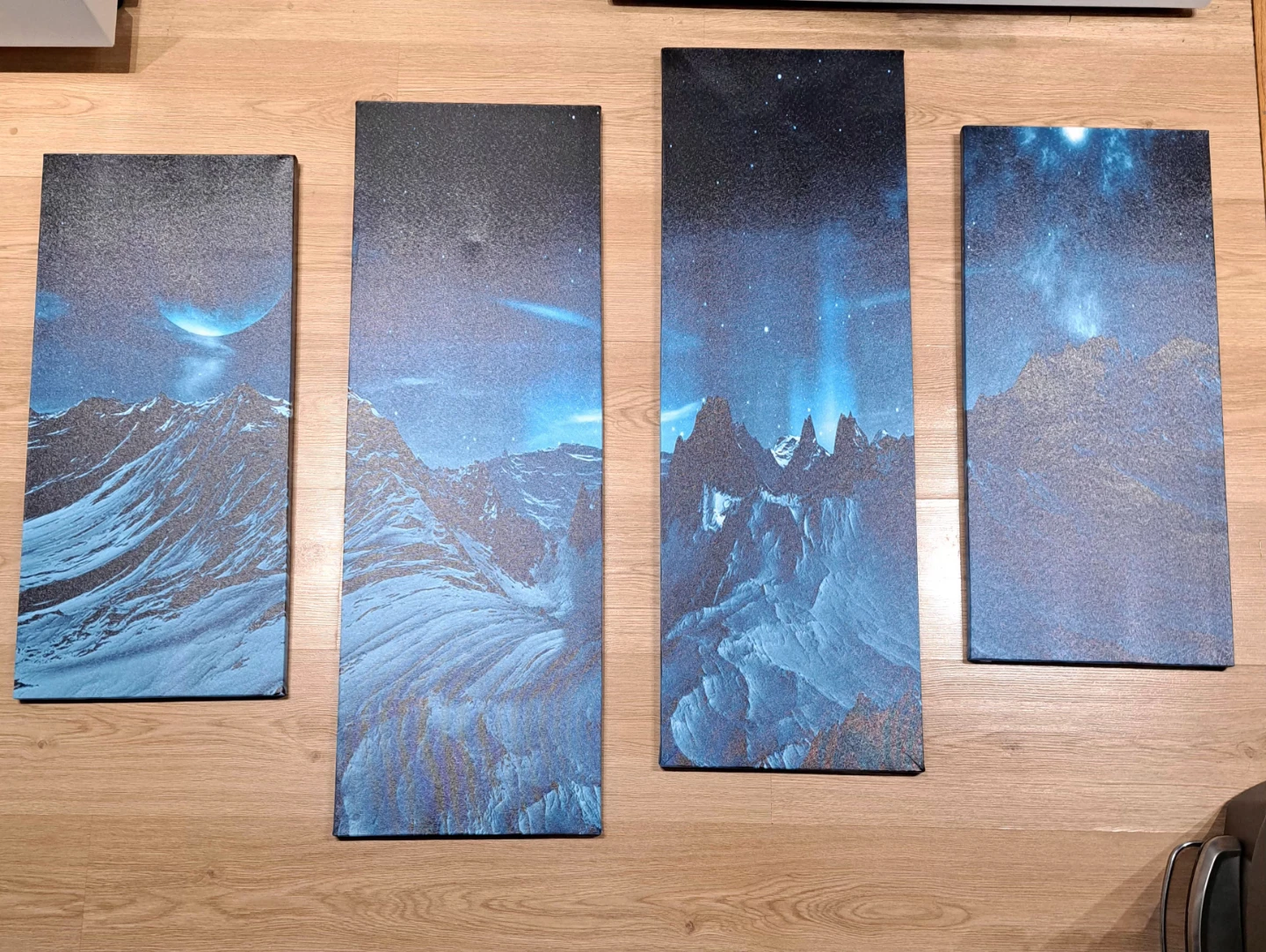 4-Piece Mountain Night Sky Canvas Art Set