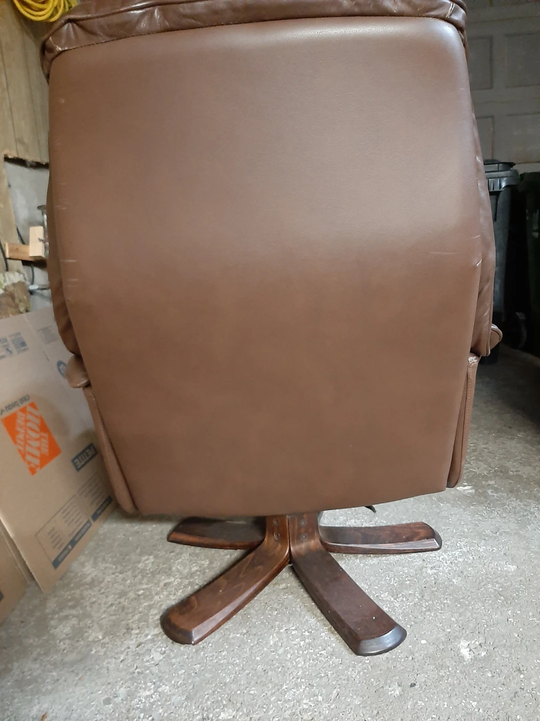 Recliner in brown leather with Ottoman - photo 5