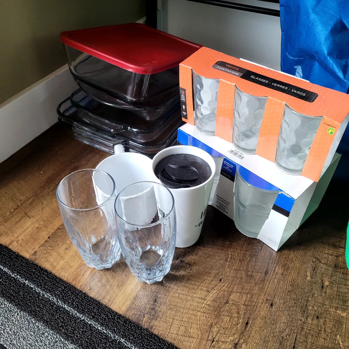 All dishes. Purex with cover, new glass , cup