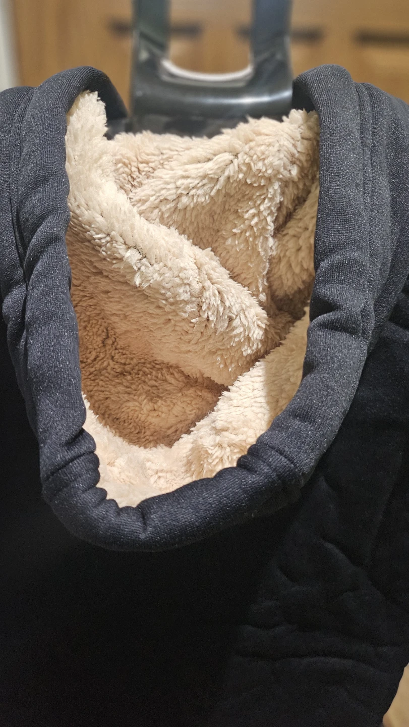 Black Sherpa-Lined Full Zip Hoodie - photo 5
