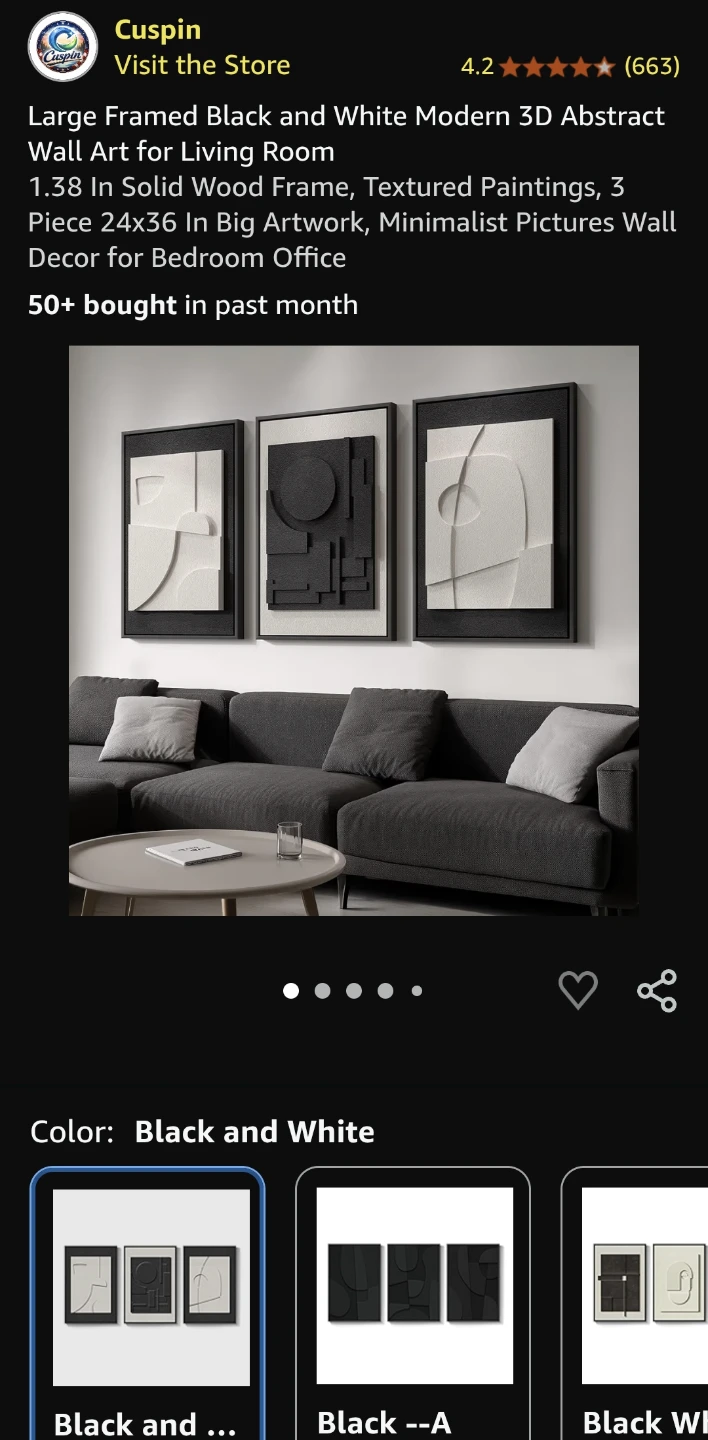 Cuspin 3-Piece 3D Abstract Wall Art Set