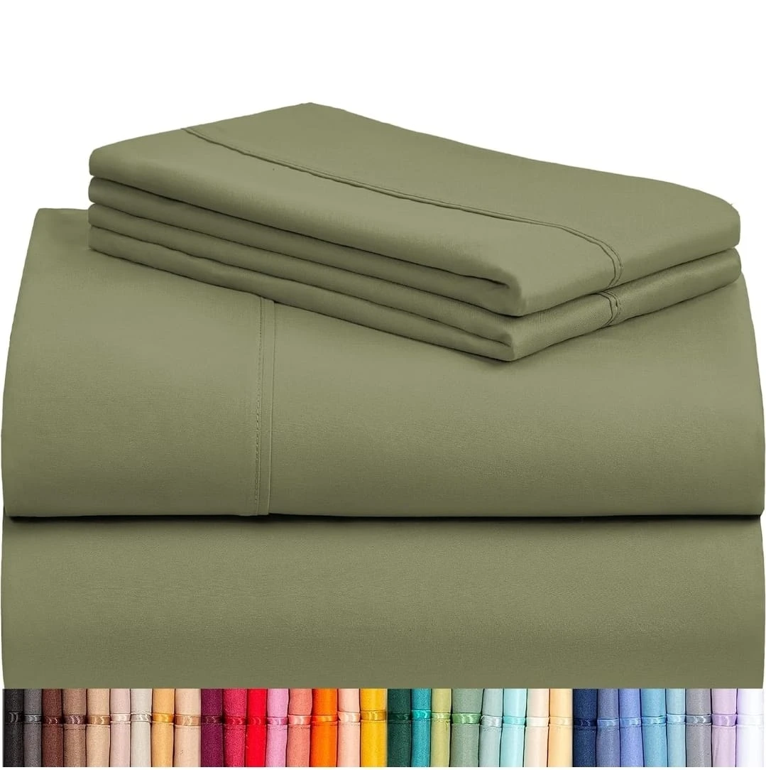 Olive Green Microfiber Sheet Set
