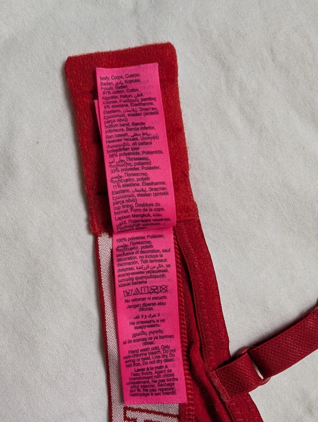 La Senza Remix Lightly Lined Cotton Balconnet Bra 34C red - photo 5