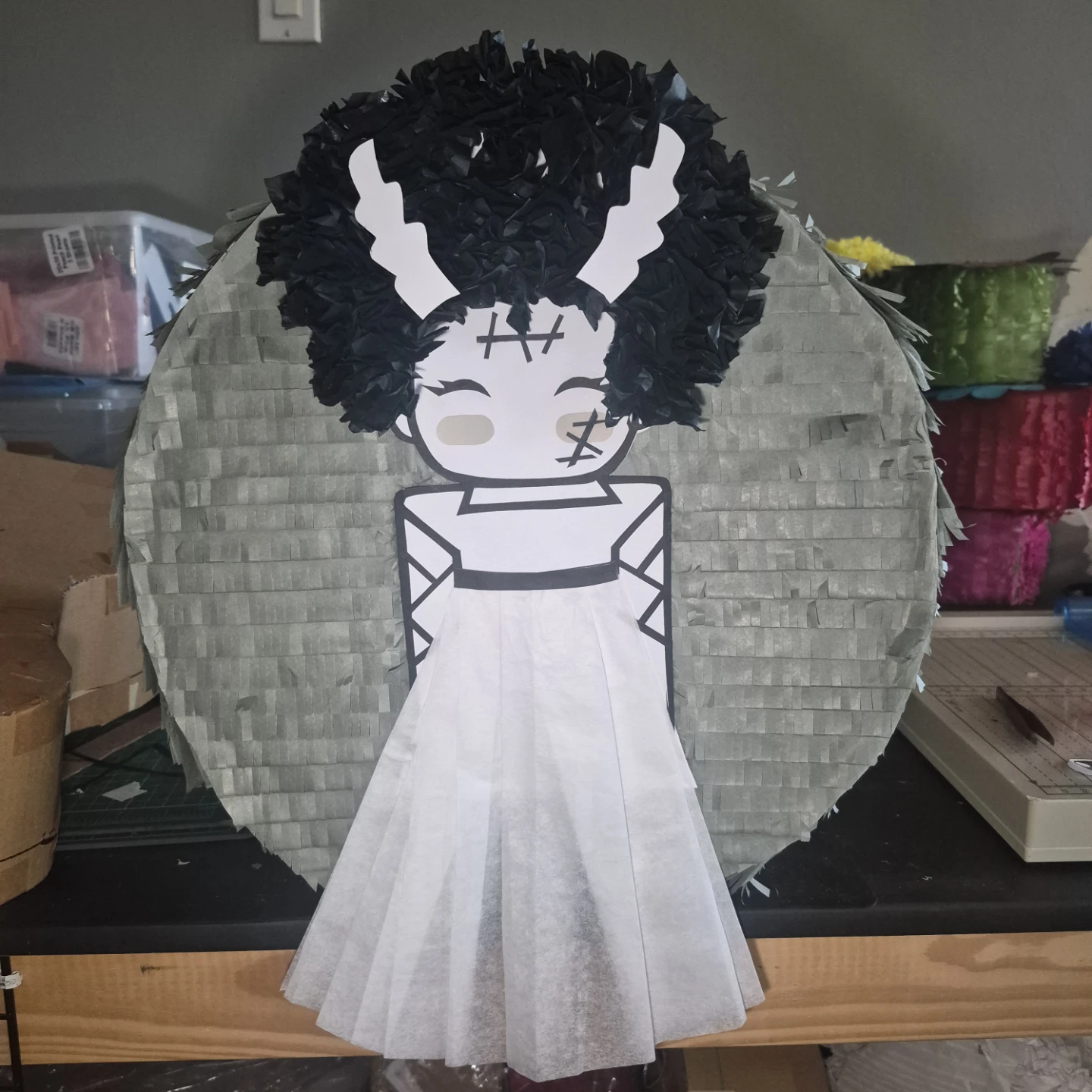 Halloween Piñata – Bride of Frankenstein, Handmade
